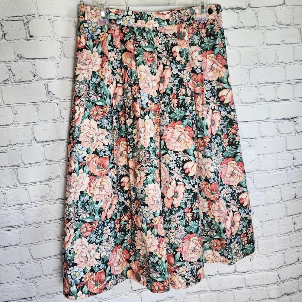 Cropped goucho floral pants, with pockets, made in USA clothing